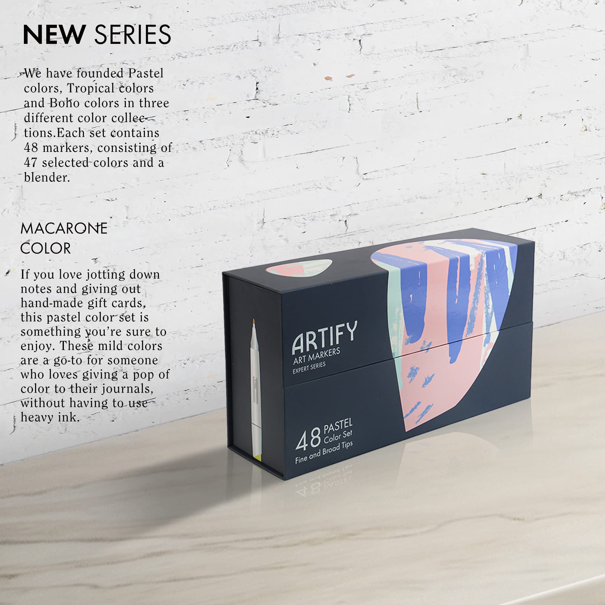 ARTIFY 48 Pastel Colors Fine & Broad Dual Tips Art Markers