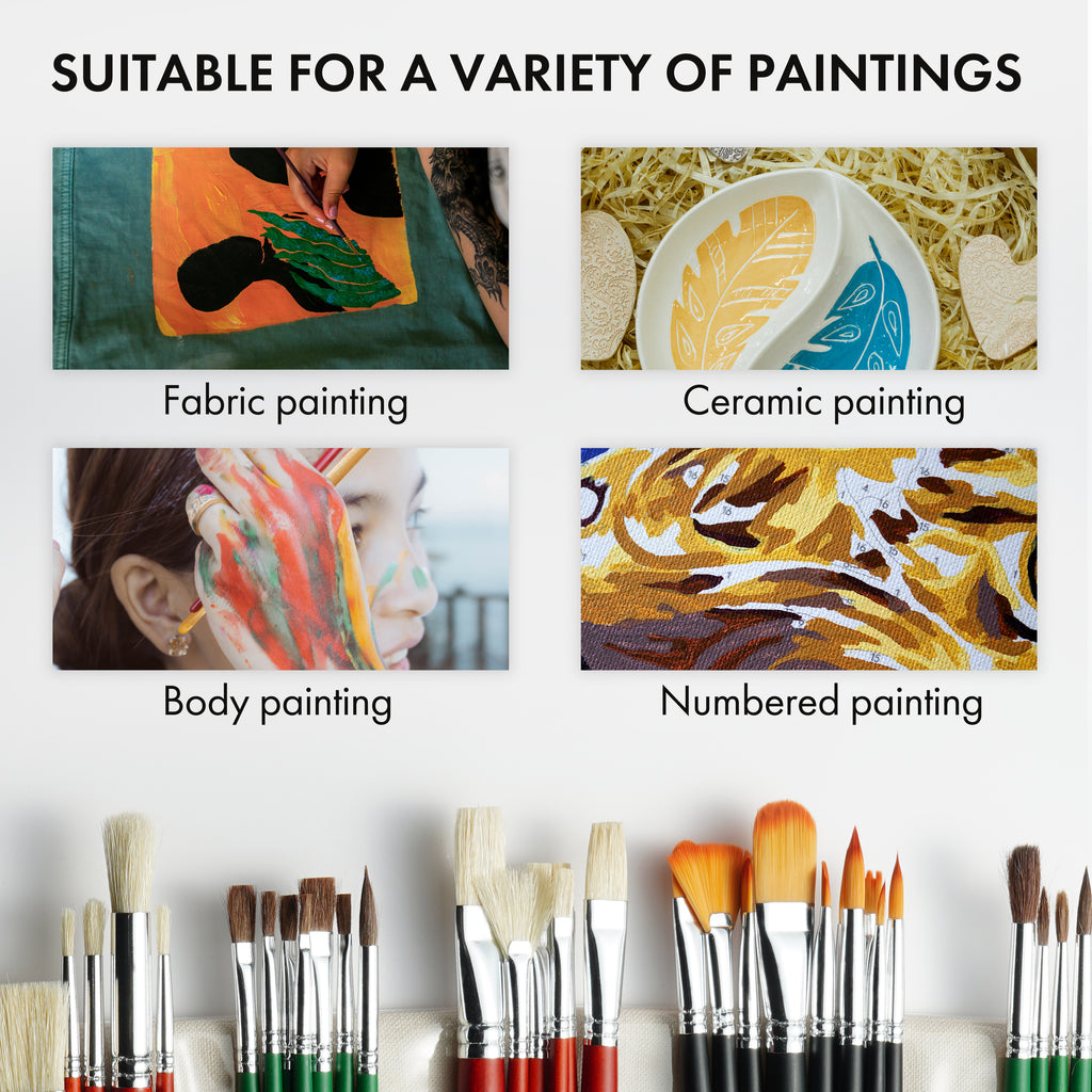 ARTIFY 41 Pieces Long Handle Paint Brushes Art Set - Artify