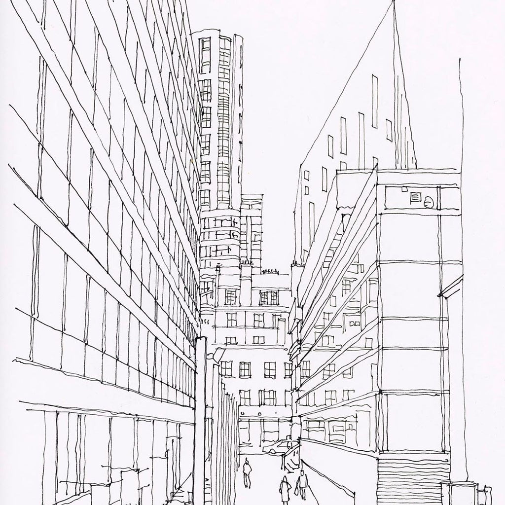 Streetscape Line Draft — One Set Containing Multiple Pictures - Artify