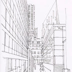 Streetscape Line Draft — One Set Containing Multiple Pictures - Artify