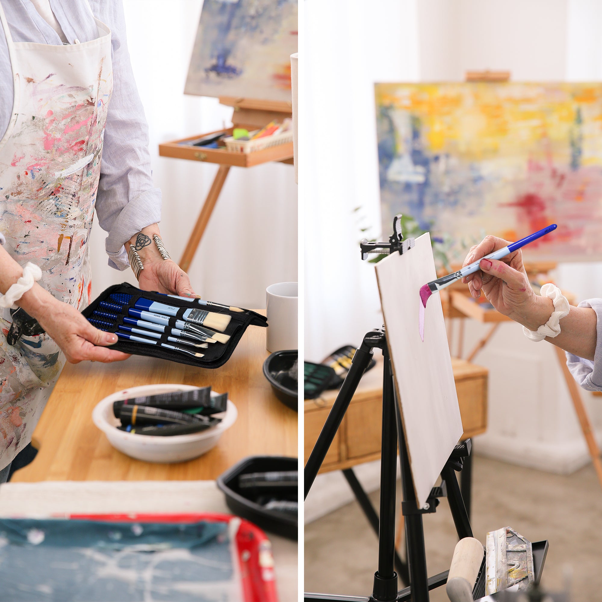 ARTIFY 10 Pcs Synthetic Hair Paint Brush Set - Artify