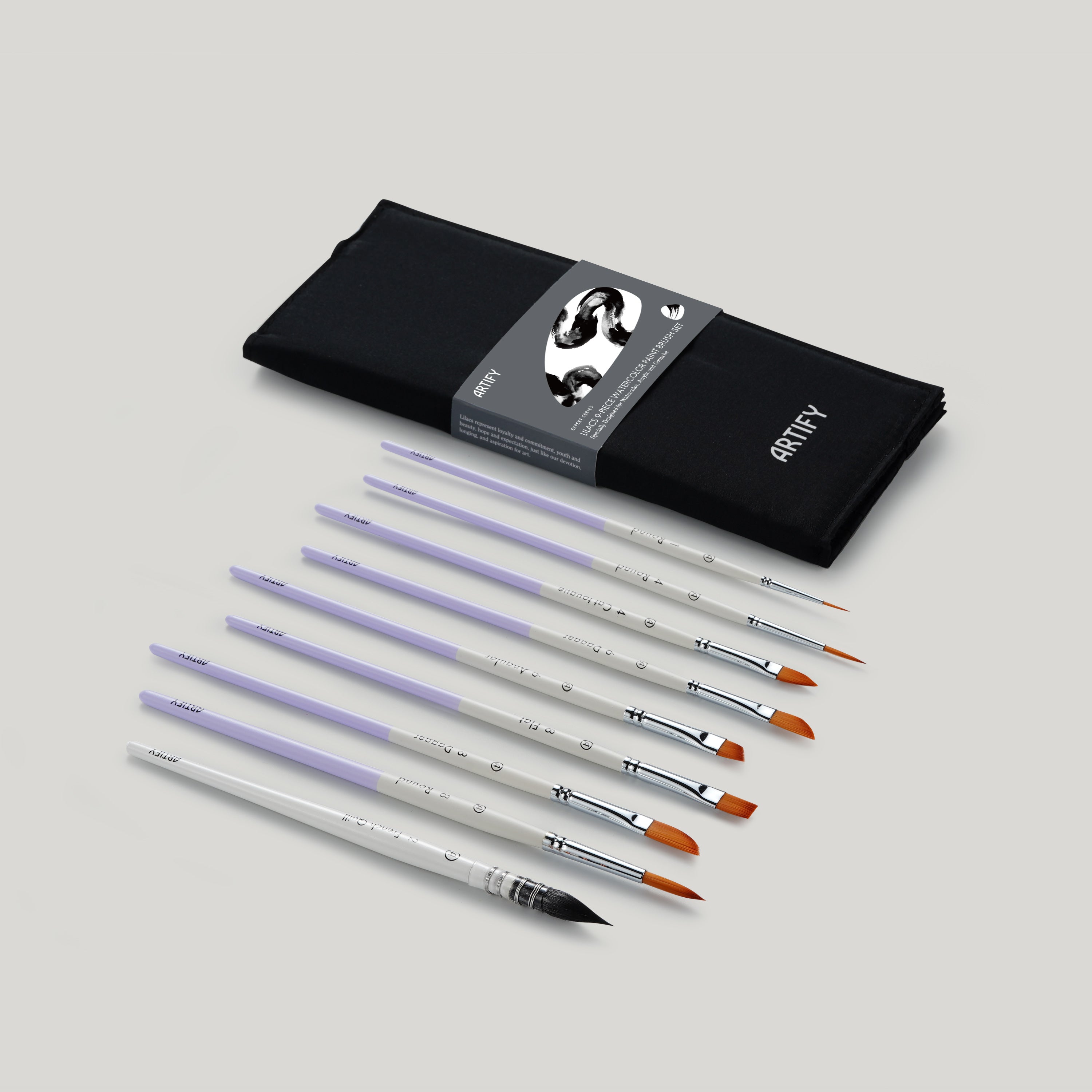 ARTIFY 9 PCS Travel Watercolor Brushes for Beginners & Pros - Artify