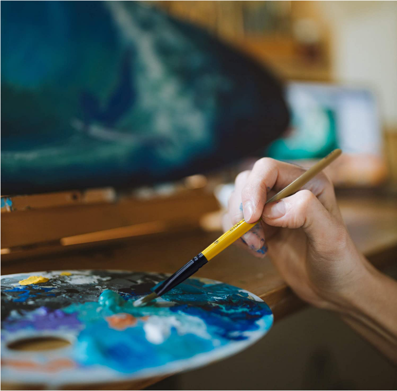 ARTIFY 10 Pcs Natural Horse Hair Paint Brush Set - Artify