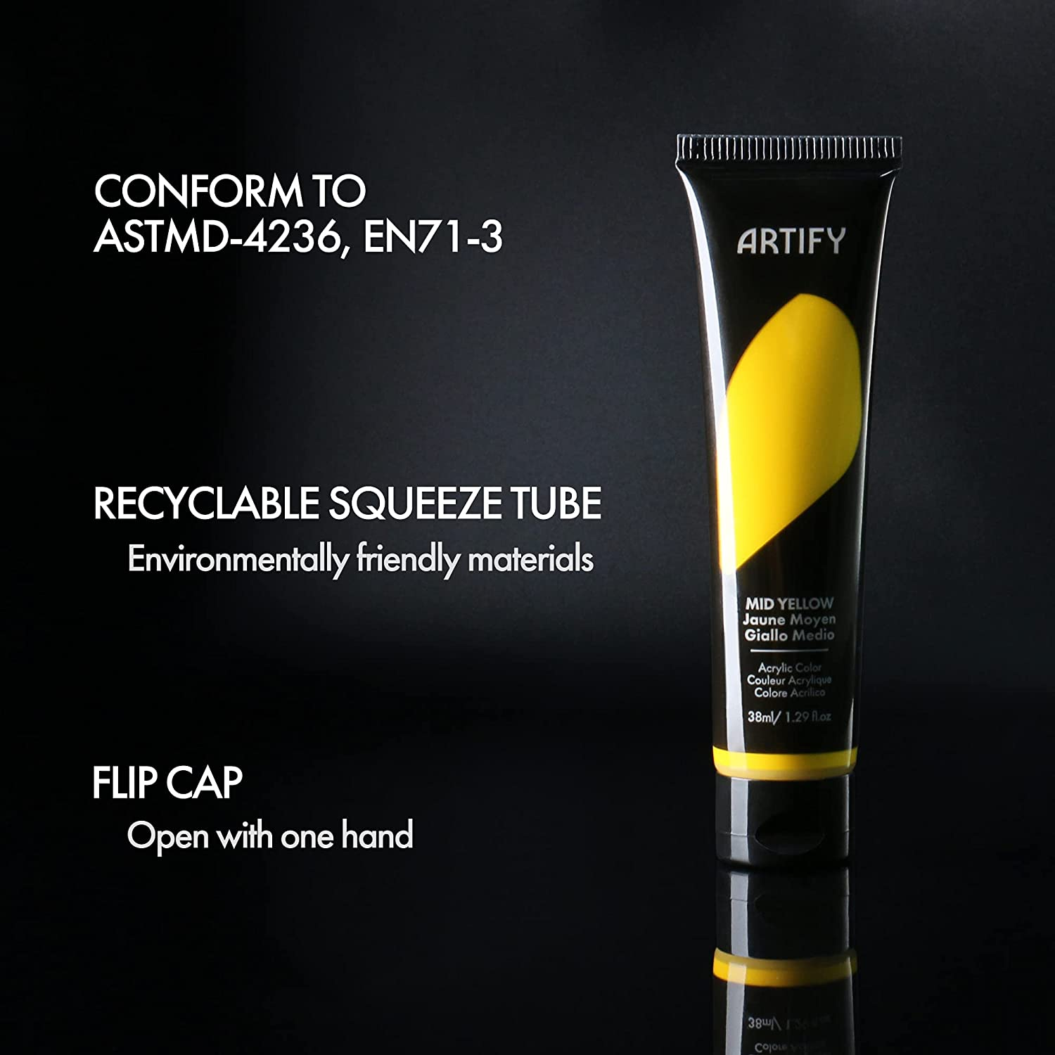 ARTIFY Premium Heavy Body Acrylic Paint Set — 48 Colors (1.29 oz, 38ml), Non-Toxic - Artify