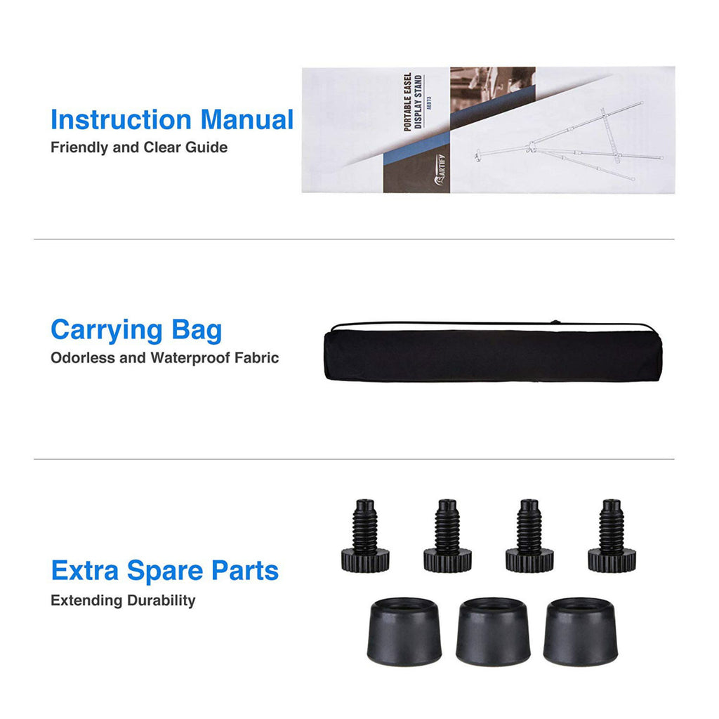 Artify | Easel Stand | Aluminum Tripod for Painting and Display - Artify