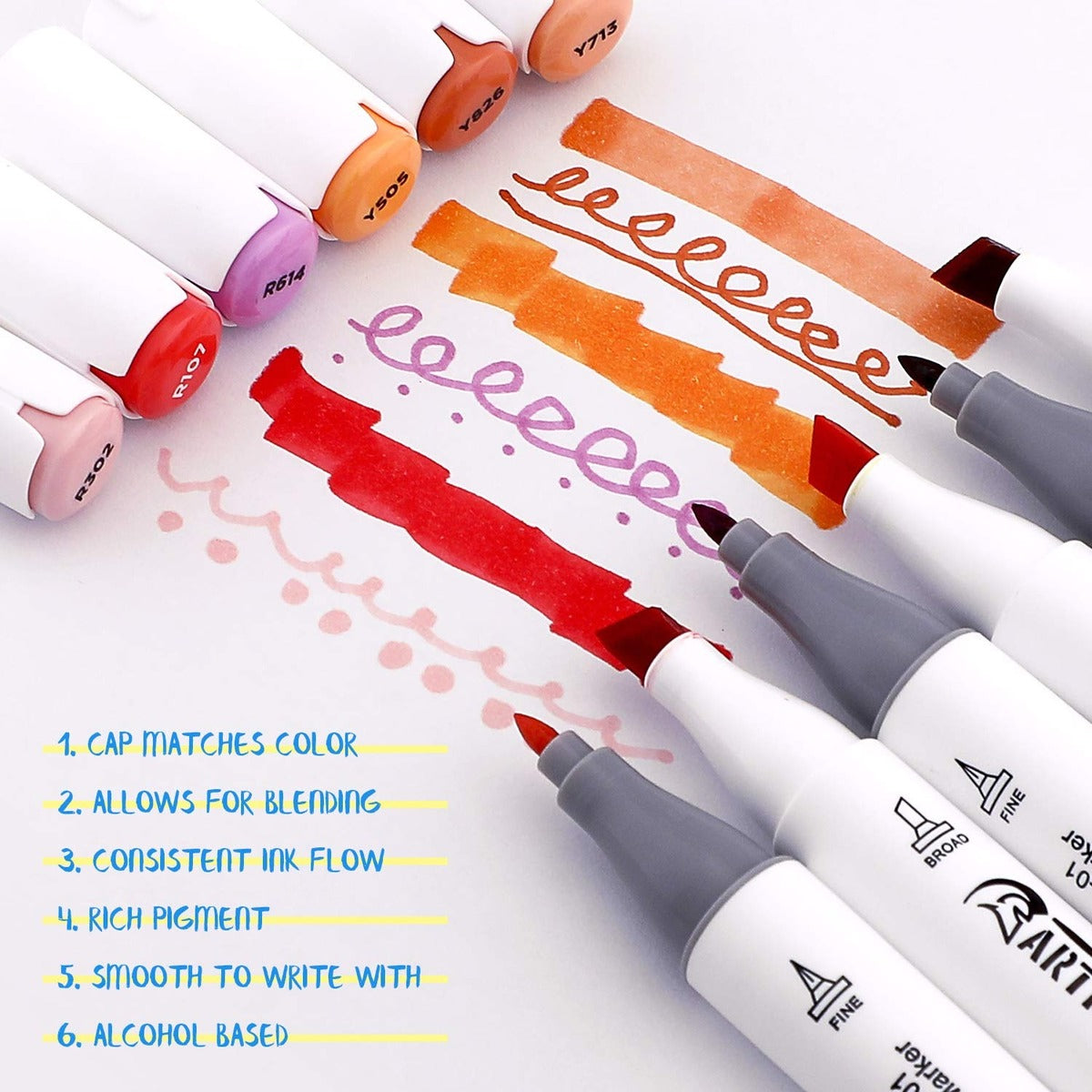24 Colors Skin Tone Alcohol Based - Artify